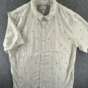 Quiksilver Medium Cotton Graphic Print Short Sleeve White Skate Shirt Mens Adult